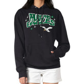 Philadelphia Eagles Starter Women's Fireworks Fleece Pullover Hoodie Black - NFL