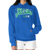 Seattle Seahawks Starter Women's Fireworks Fleece Pullover Hoodie Royal - NFL