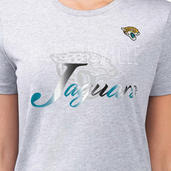 Jacksonville Jaguars G-III 4Her by Carl Banks Women's Super-Slim Fit Lightweight Shadow Logo T-Shirt Gray - NFL