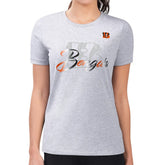 Cincinnati Bengals G-III 4Her by Carl Banks Women's Super-Slim Fit Lightweight Shadow Logo T-Shirt Gray - NFL