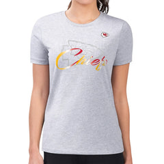 Kansas City Chiefs G-III 4Her by Carl Banks Women's Super-Slim Fit Lightweight Shadow Logo T-Shirt Gray - NFL