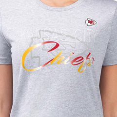 Kansas City Chiefs G-III 4Her by Carl Banks Women's Super-Slim Fit Lightweight Shadow Logo T-Shirt Gray - NFL