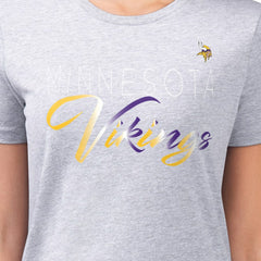 Minnesota Vikings G-III 4Her by Carl Banks Women's Super-Slim Fit Lightweight Shadow Logo T-Shirt Gray - NFL