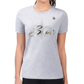New Orleans Saints G-III 4Her by Carl Banks Women's Super-Slim Fit Lightweight Shadow Logo T-Shirt Gray - NFL