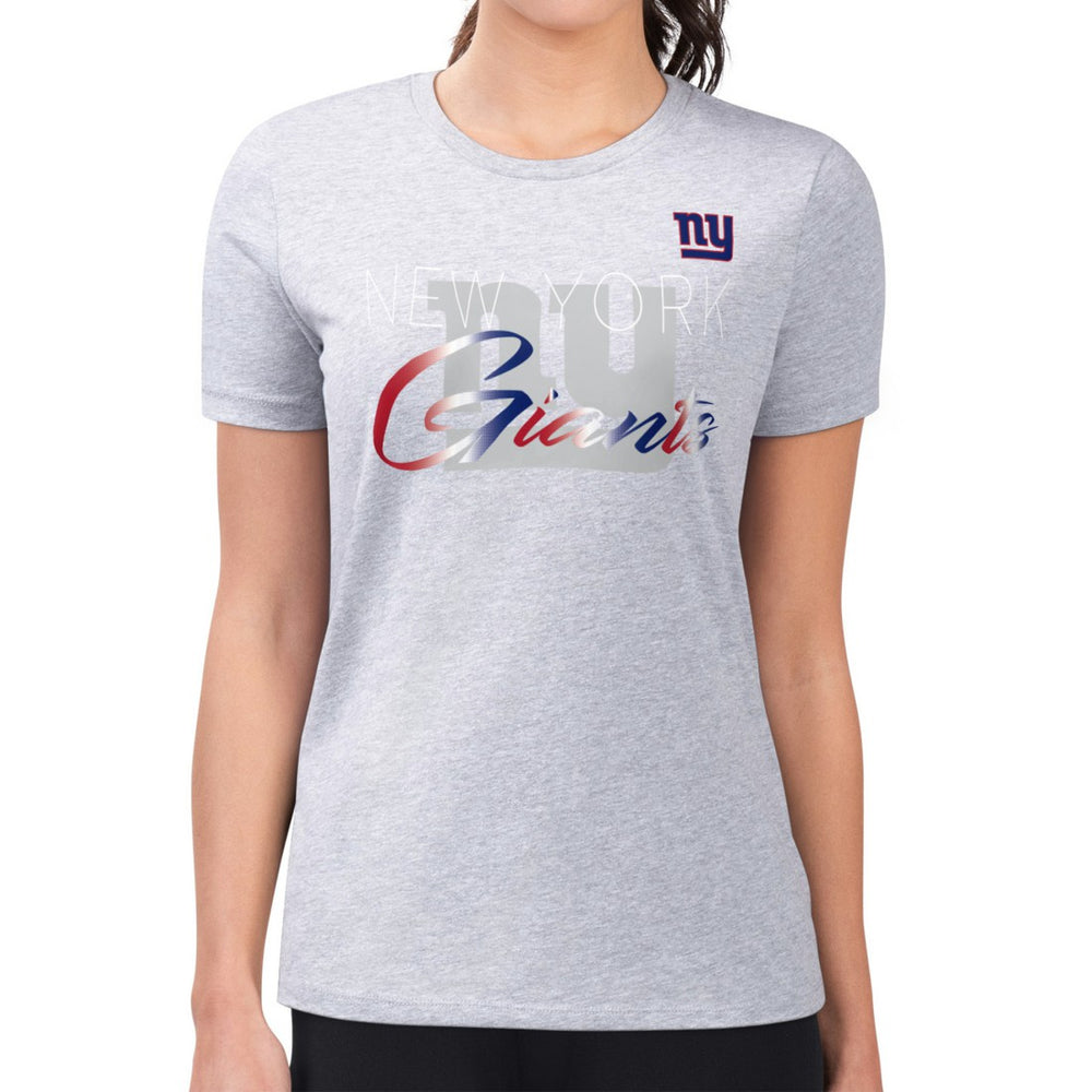 New York Giants G-III 4Her by Carl Banks Women's Super-Slim Fit Lightweight Shadow Logo T-Shirt Gray - NFL