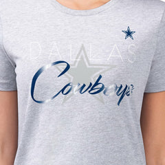 Dallas Cowboys G-III 4Her by Carl Banks Women's Super-Slim Fit Lightweight Shadow Logo T-Shirt Gray - NFL