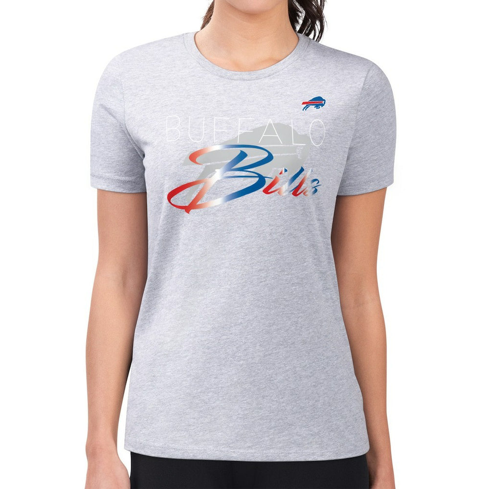 Buffalo Bills G-III 4Her by Carl Banks Women's Super-Slim Fit Lightweight Shadow Logo T-Shirt Gray - NFL