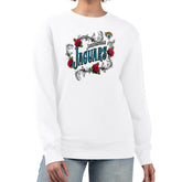 Jacksonville Jaguars G-III 4Her by Carl Banks Women's Roses Fleece Tri-Blend Pullover Sweatshirt White - NFL