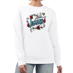 Jacksonville Jaguars G-III 4Her by Carl Banks Women's Roses Fleece Tri-Blend Pullover Sweatshirt White - NFL
