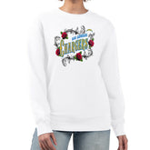 Los Angeles Chargers G-III 4Her by Carl Banks Women's Roses Fleece Tri-Blend Pullover Sweatshirt White - NFL
