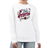 New England Patriots G-III 4Her by Carl Banks Women's Roses Fleece Tri-Blend Pullover Sweatshirt White - NFL
