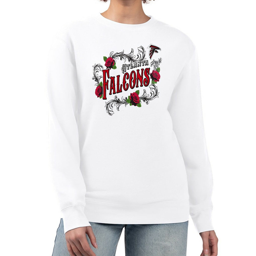 Atlanta Falcons G-III 4Her by Carl Banks Women's Roses Fleece Tri-Blend Pullover Sweatshirt White - NFL
