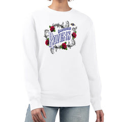 Baltimore Ravens G-III 4Her by Carl Banks Women's Roses Fleece Tri-Blend Pullover Sweatshirt White - NFL