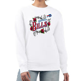 Buffalo Bills G-III 4Her by Carl Banks Women's Roses Fleece Tri-Blend Pullover Sweatshirt White - NFL