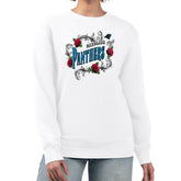 Carolina Panthers G-III 4Her by Carl Banks Women's Roses Fleece Tri-Blend Pullover Sweatshirt White - NFL