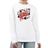 San Francisco 49ers G-III 4Her by Carl Banks Women's Roses Fleece Tri-Blend Pullover Sweatshirt White - NFL