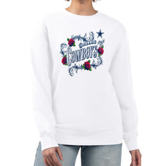 Dallas Cowboys G-III 4Her by Carl Banks Women's Roses Fleece Tri-Blend Pullover Sweatshirt White - NFL