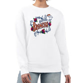 Denver Broncos G-III 4Her by Carl Banks Women's Roses Fleece Tri-Blend Pullover Sweatshirt White - NFL