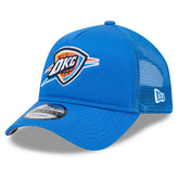 New Era - Oklahoma City Thunder Core Logo Foam Front A-Frame 9FORTY Adjustable Trucker Hat - Blue