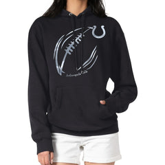Indianapolis Colts G-III 4Her by Carl Banks Women's Metallic Print Football Sketch Fleece Pullover Hoodie Black - NFL