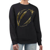 New Orleans Saints G-III 4Her by Carl Banks Women's Metallic Print Football Sketch Fleece Crewneck Sweatshirt Black - NFL