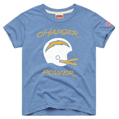Los Angeles Chargers Homage Youth Charger Power Tri-Blend T-Shirt Powder Blue - NFL