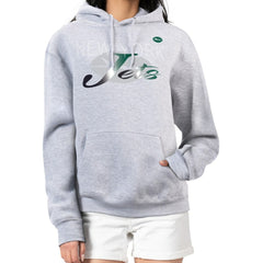 New York Jets G-III 4Her by Carl Banks Women's Shadow Logo Fleece Pullover Hoodie Gray - NFL