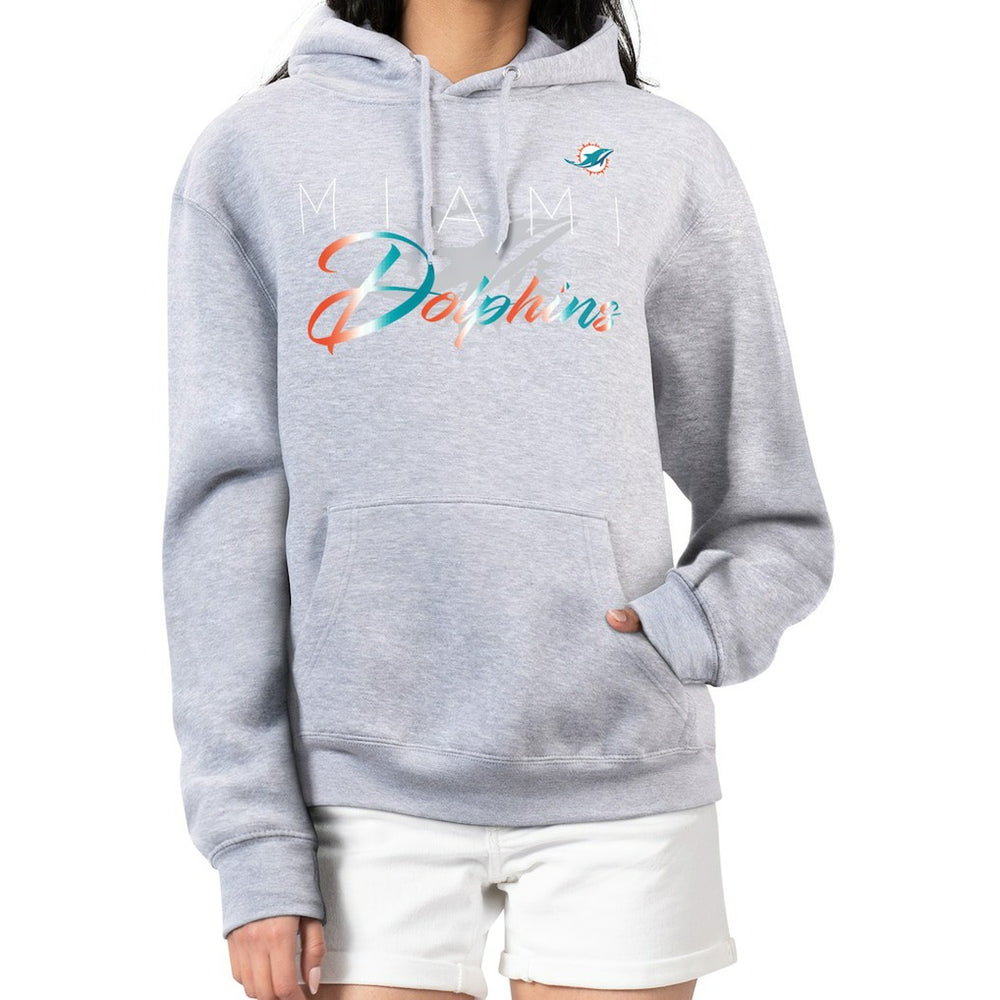 Miami Dolphins G-III 4Her by Carl Banks Women's Shadow Logo Fleece Pullover Hoodie Gray - NFL