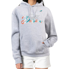 Miami Dolphins G-III 4Her by Carl Banks Women's Shadow Logo Fleece Pullover Hoodie Gray - NFL