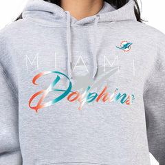 Miami Dolphins G-III 4Her by Carl Banks Women's Shadow Logo Fleece Pullover Hoodie Gray - NFL