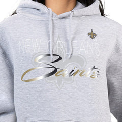 New Orleans Saints G-III 4Her by Carl Banks Women's Shadow Logo Fleece Pullover Hoodie Gray - NFL