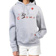 Cleveland Browns G-III 4Her by Carl Banks Women's Shadow Logo Fleece Pullover Hoodie Gray - NFL