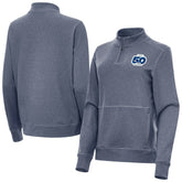 Seattle Seahawks Antigua Women's 50th Season Crush Quarter-Zip Pullover Heather Navy - NFL