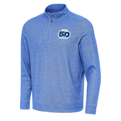 Seattle Seahawks Antigua 50th Season Subtle Quarter-Zip Pullover Heather Royal - NFL