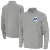 Seattle Seahawks Antigua 50th Season Subtle Quarter-Zip Pullover Heather Gray - NFL