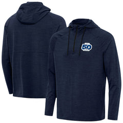 Seattle Seahawks Antigua 50th Season Spikes Raglan Quarter-Zip Hoodie College Navy - NFL