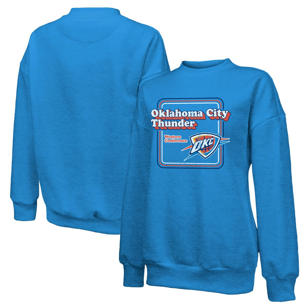 NBA - Oklahoma City Thunder Majestic Threads Women's Classic Tri-Blend Pullover Sweatshirt - Blue
