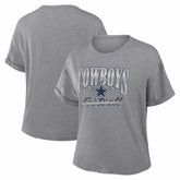 Dallas Cowboys Women's Overplayed Tribute Tri-Blend Boxy T-Shirt Heather Gray - Fanatics