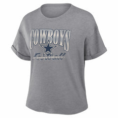 Dallas Cowboys Women's Overplayed Tribute Tri-Blend Boxy T-Shirt Heather Gray - Fanatics