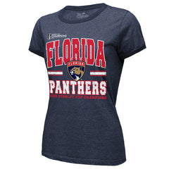Florida Panthers - Majestic Threads Women's 2025 Stanley Cup Champions Tri-Blend Ringer T-Shirt Navy