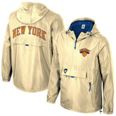 NBA - New York Knicks Stadium Essentials Unisex 2025/26 City Edition Compete Quarter-Zip Hoodie Jacket - Tan