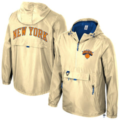 NBA - New York Knicks Stadium Essentials Unisex 2025/26 City Edition Compete Quarter-Zip Hoodie Jacket - Tan