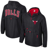 NBA - Chicago Bulls Stadium Essentials Unisex Compete Quarter-Zip Hoodie Jacket - Black