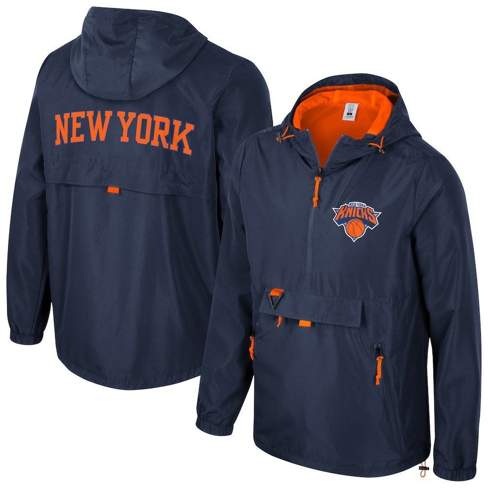 NBA - New York Knicks Stadium Essentials Unisex Compete Quarter-Zip Hoodie Jacket - Blue