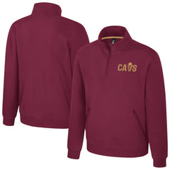 NBA - Cleveland Cavaliers Stadium Essentials Unisex Varsity Trainer Quarter-Zip Pullover - Wine