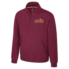 NBA - Cleveland Cavaliers Stadium Essentials Unisex Varsity Trainer Quarter-Zip Pullover - Wine