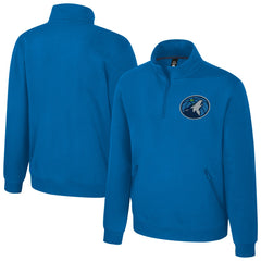NBA - Minnesota Timberwolves Stadium Essentials Unisex Varsity Trainer Quarter-Zip Pullover - Blue