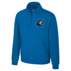 NBA - Minnesota Timberwolves Stadium Essentials Unisex Varsity Trainer Quarter-Zip Pullover - Blue