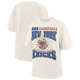 NBA - New York Knicks WEAR by Erin Andrews Women's Ball Boyfriend T-Shirt - Cream