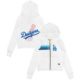 Los Angeles Dodgers Aviator Nation x MLB Unisex Five-Stripe Tri-Blend Full-Zip Hoodie Sale
